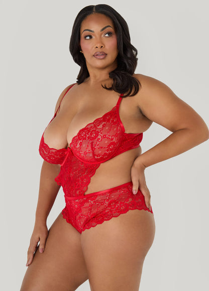 Crotchless Lace Bodysuit