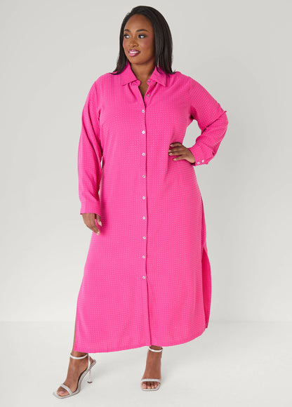 Studded Maxi Shirtdress