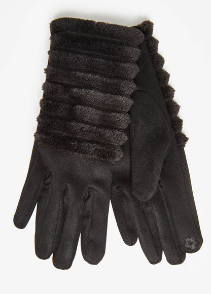 Ribbed Faux Fur Gloves