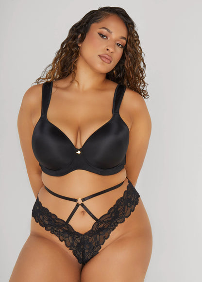 Chain Trimmed Crotchless Thong