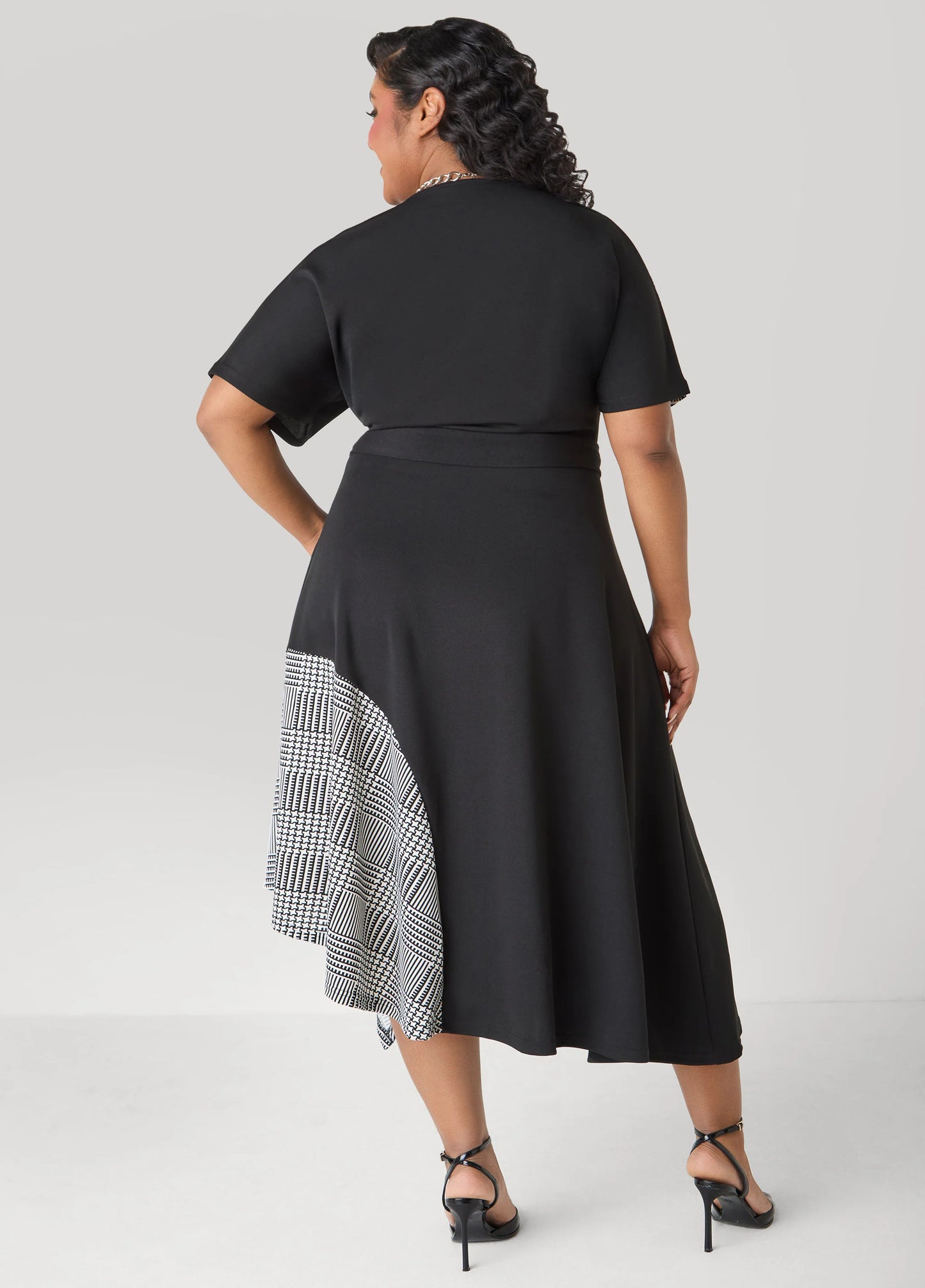 Printed Paneled A Line Dress