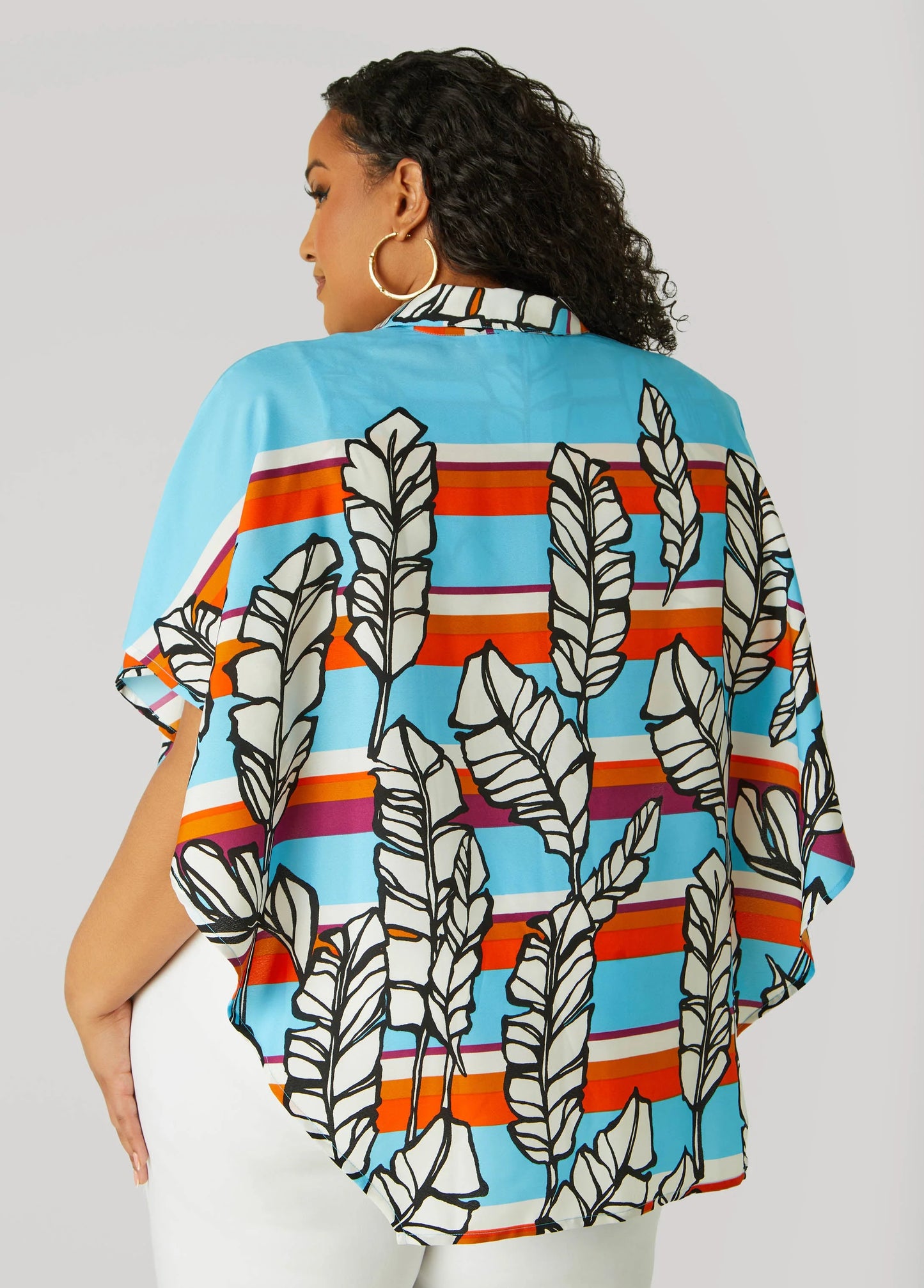 Layered Feather Print Shirt