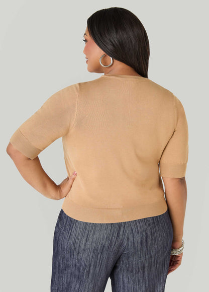 Cropped Knit Cardigan