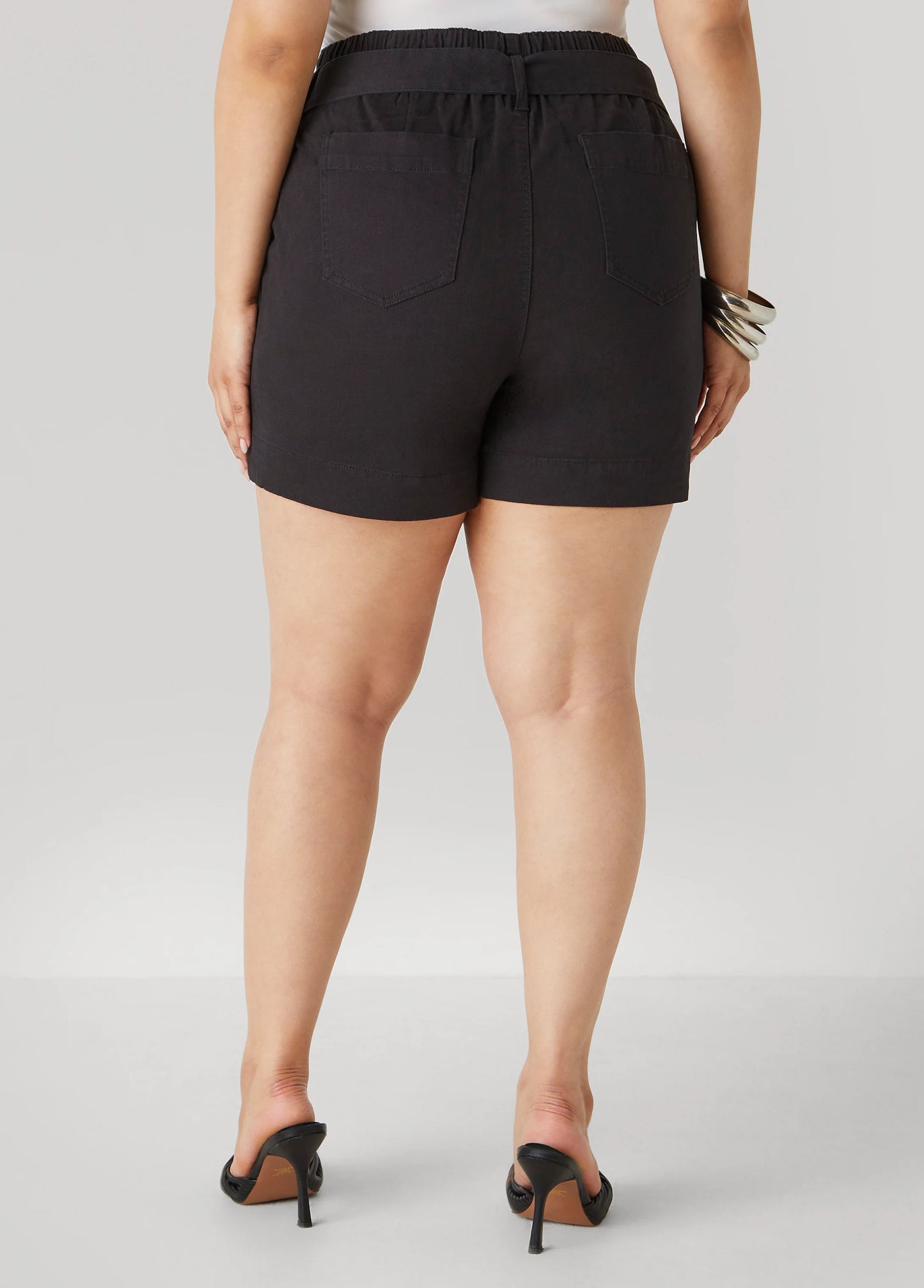 Belted Denim Shorts