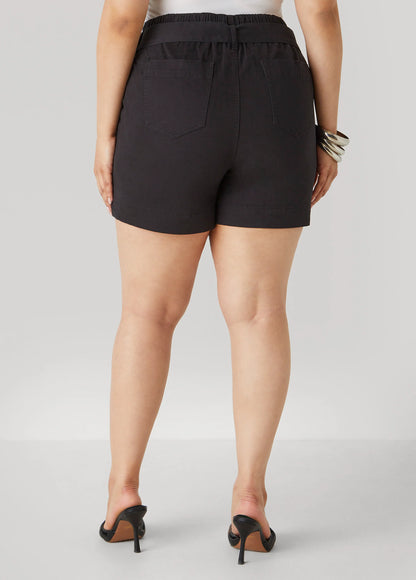 Belted Denim Shorts