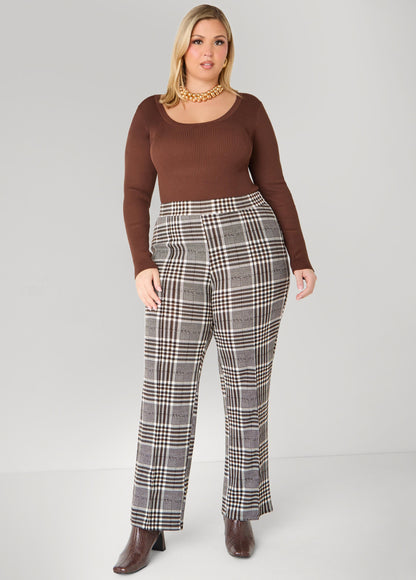 Ribbed Scoop Neck Sweater