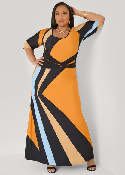 Tall Knotted Geo Print Maxi Dress