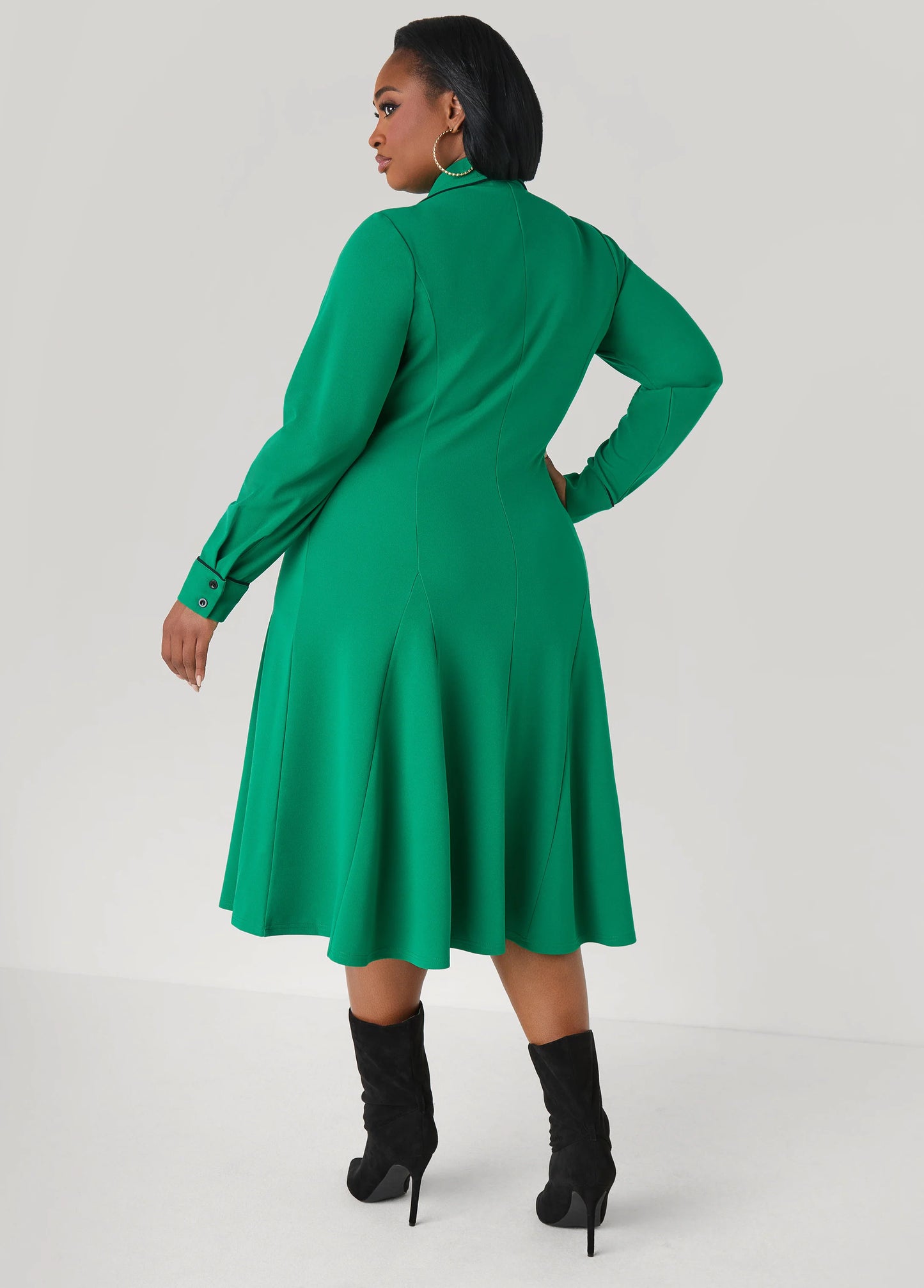 Piped A Line Dress