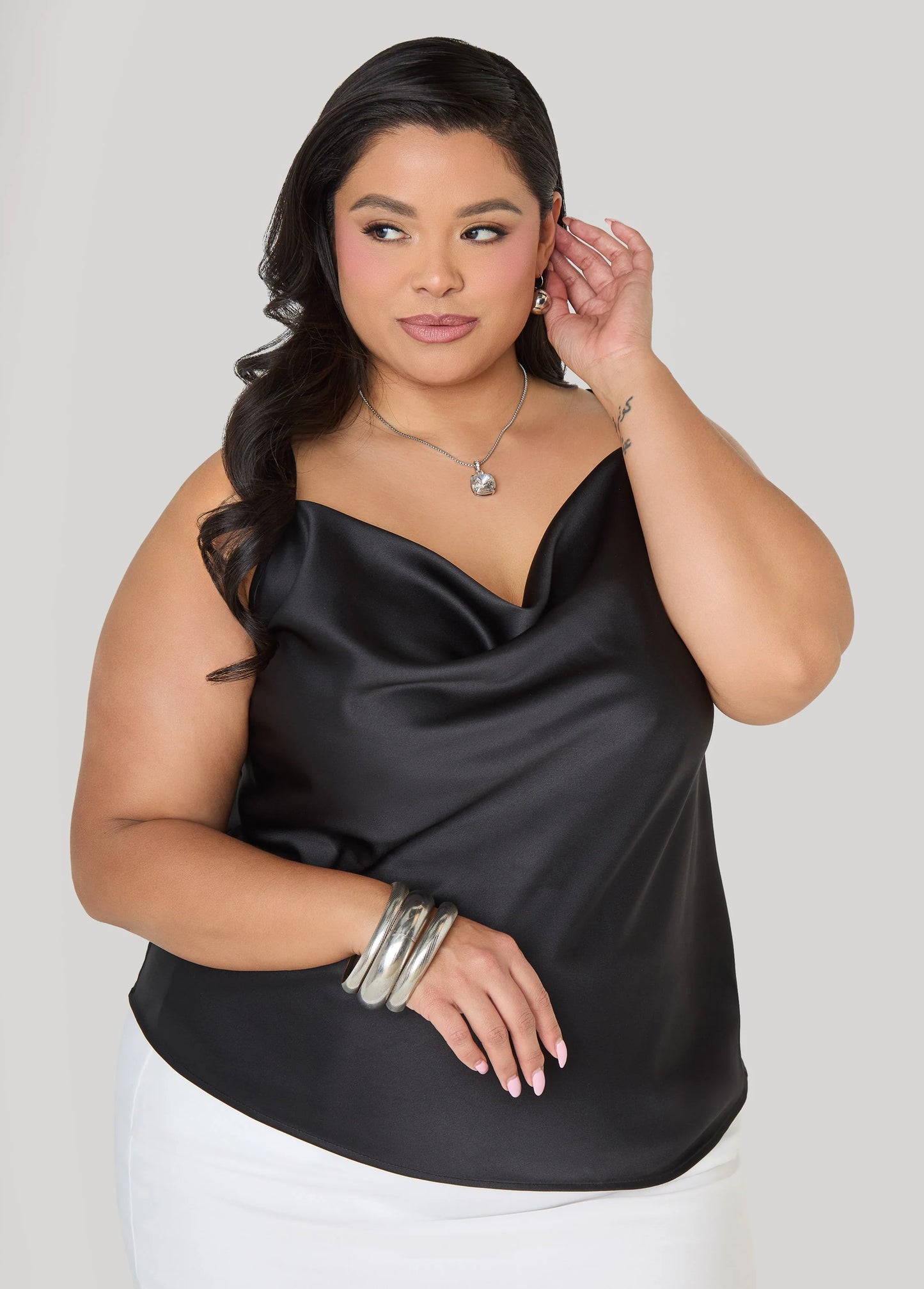 Chain Trimmed Satin Cami