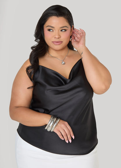 Chain Trimmed Satin Cami