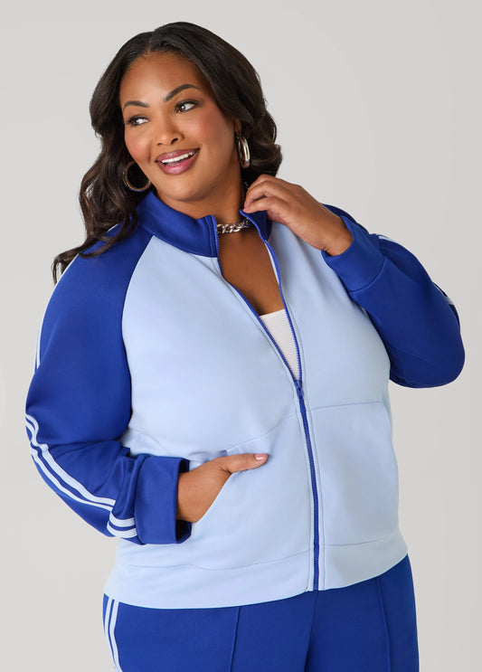 Two Tone Striped Track Jacket