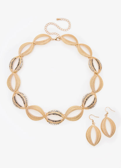 Stone Encrusted Necklace Set