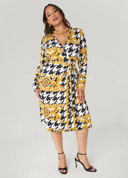 Status Print Wrap Dress