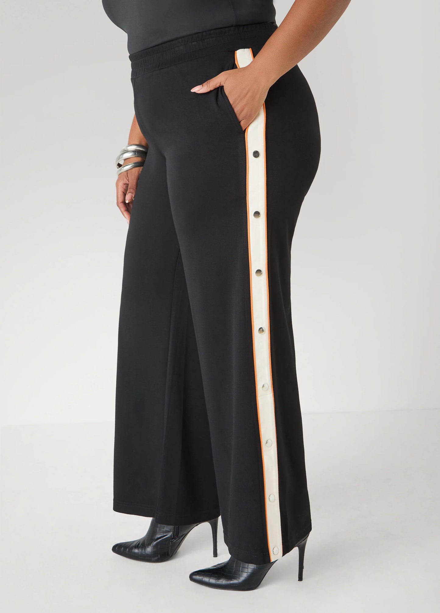 Snap Detailed Jersey Track Pants