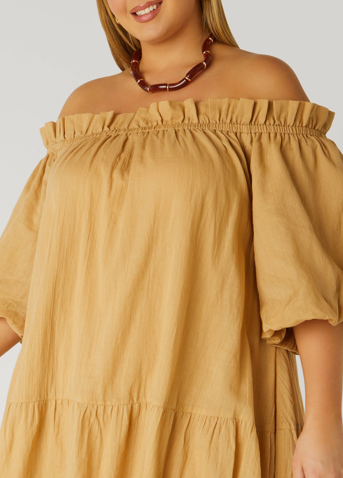 Off The Shoulder Gauze Dress