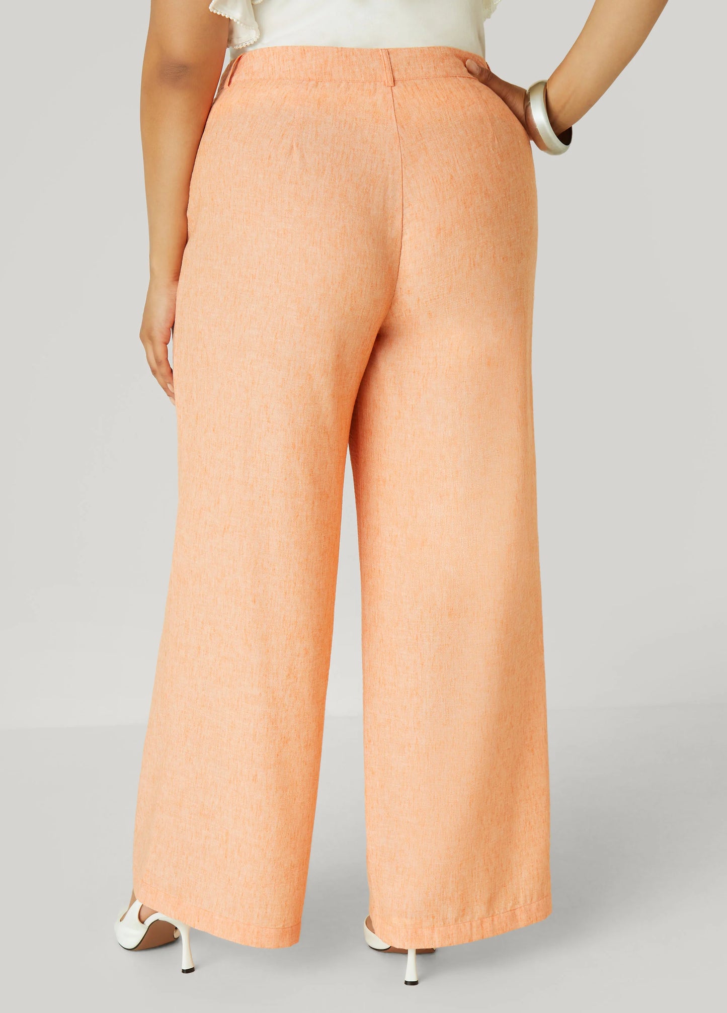 Patch Pocket Slub Wide Leg Pants