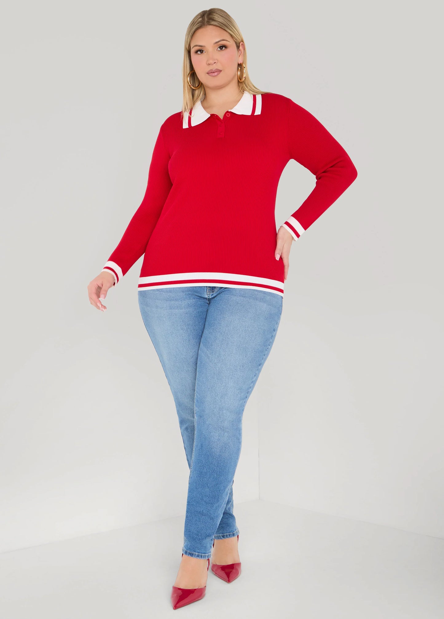 Striped Polo Sweater