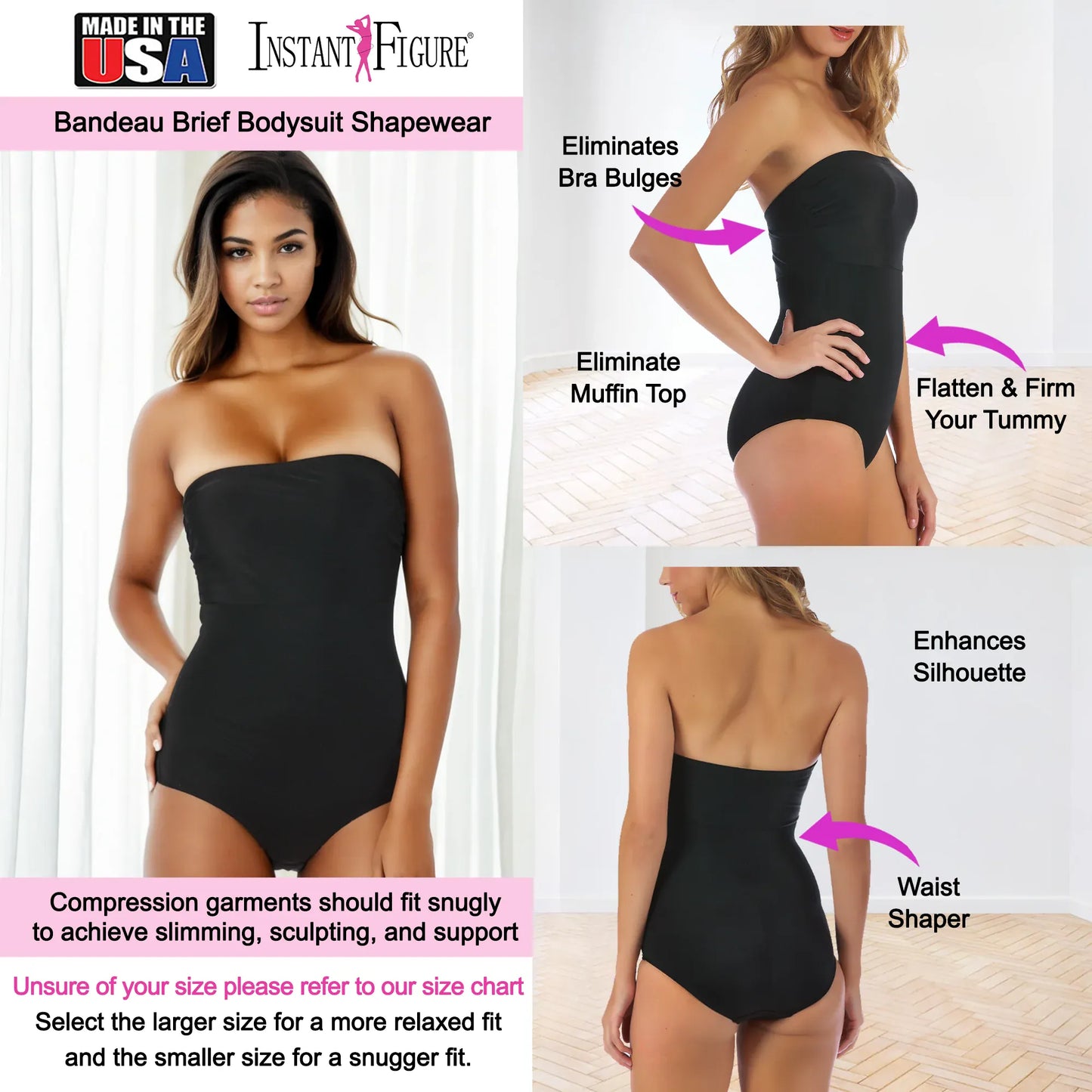 InstantFigure Bandeau Shapewear Bodysuit