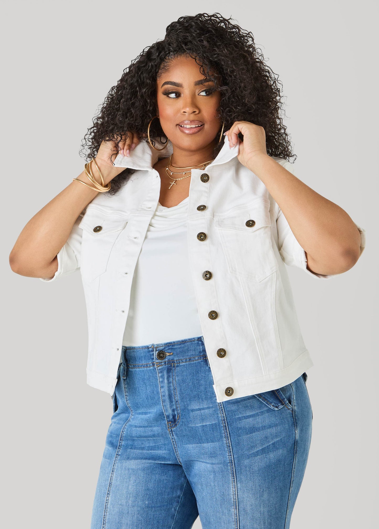 Cuffed Denim Jacket