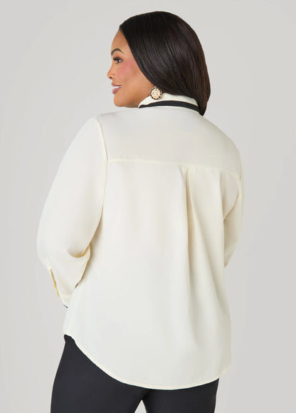 Two Tone Crepe Shirt