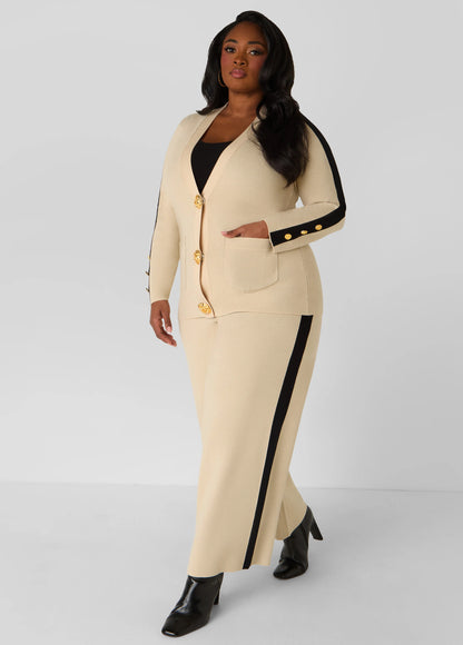 Striped Knitted Wide Leg Pants