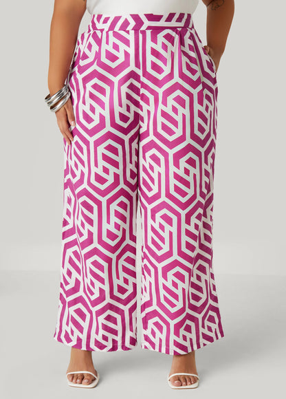 Geo Print Cotton Pants