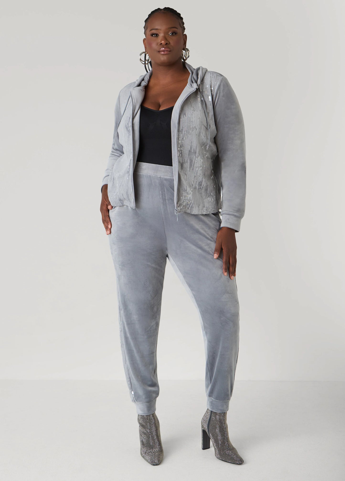 Sequined Velour Joggers