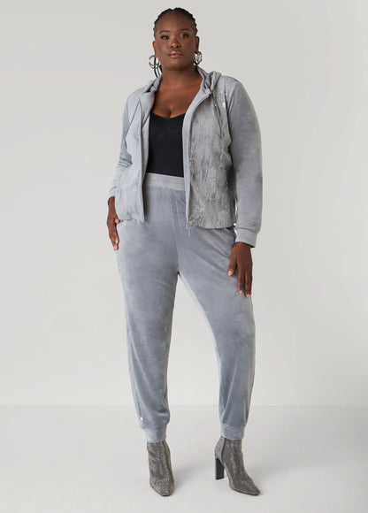 Sequined Velour Joggers