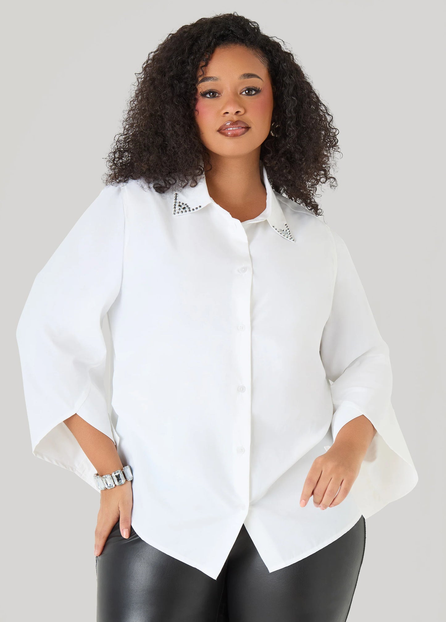 Gathered Crystal Shirt