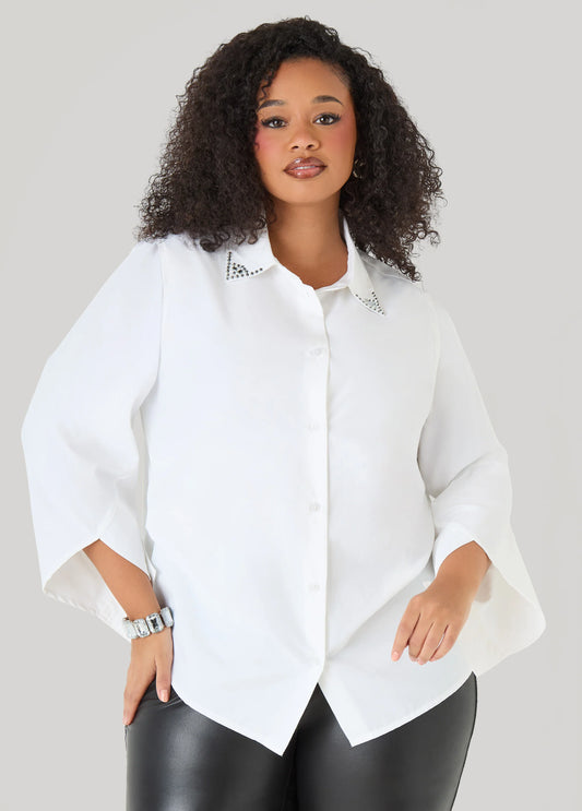 Gathered Crystal Shirt