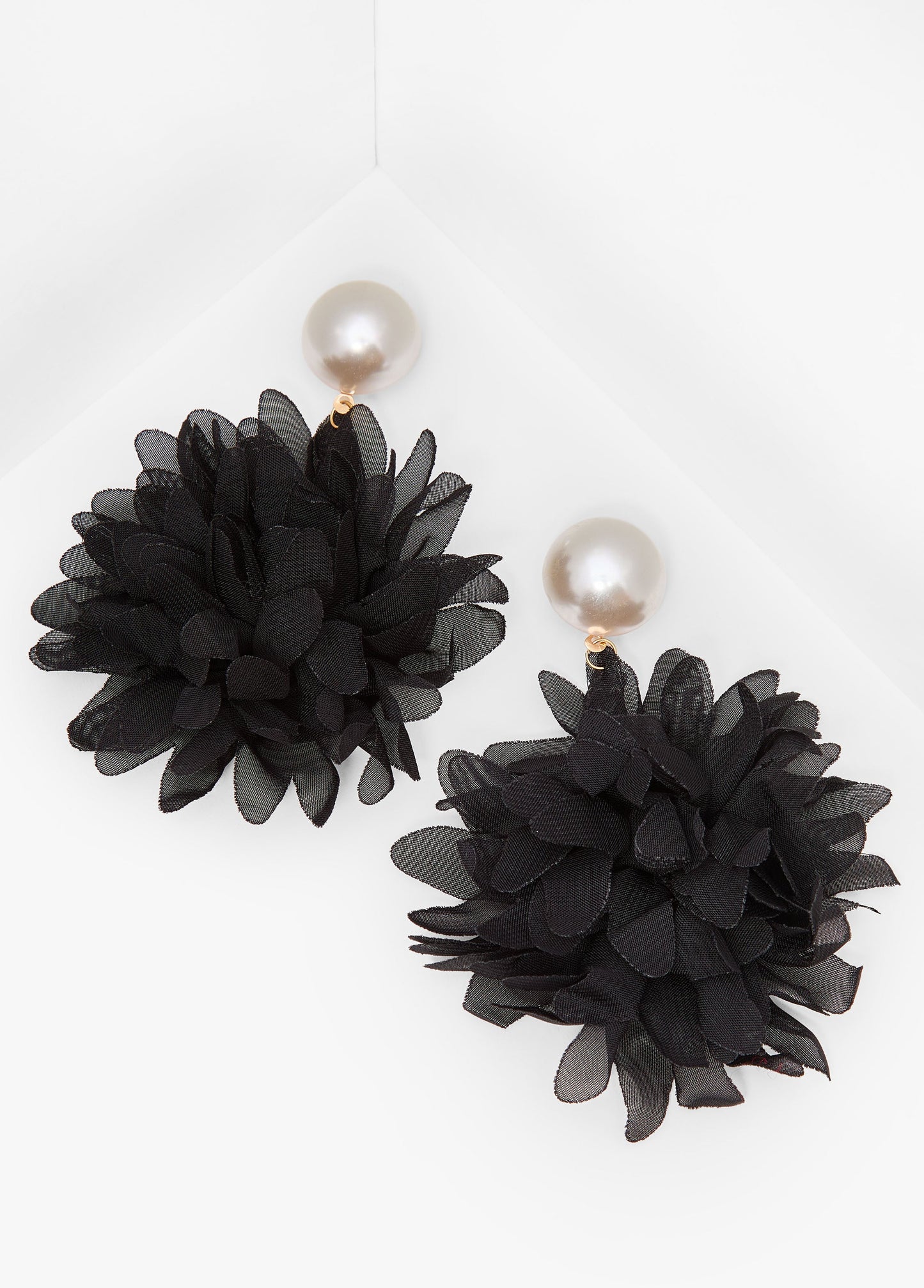Faux Pearl And Petal Earrings