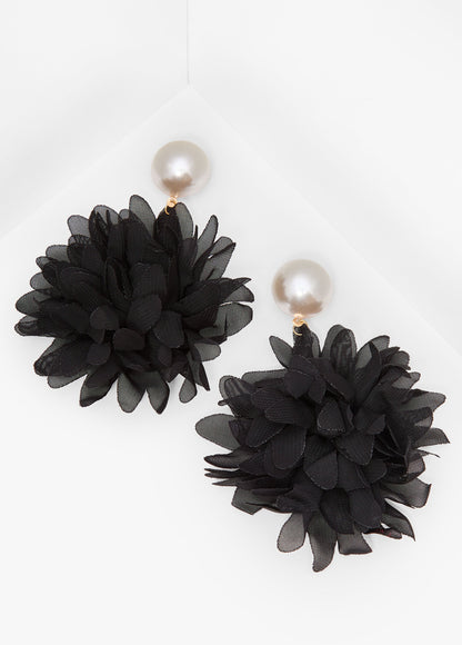 Faux Pearl And Petal Earrings