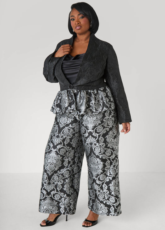 Jacquard Wide Leg Pants