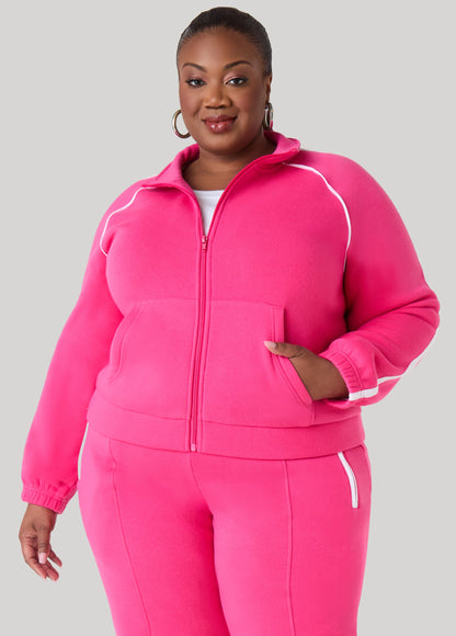 Piped Zip Front Track Jacket