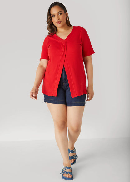 Mid Rise Denim Shorts