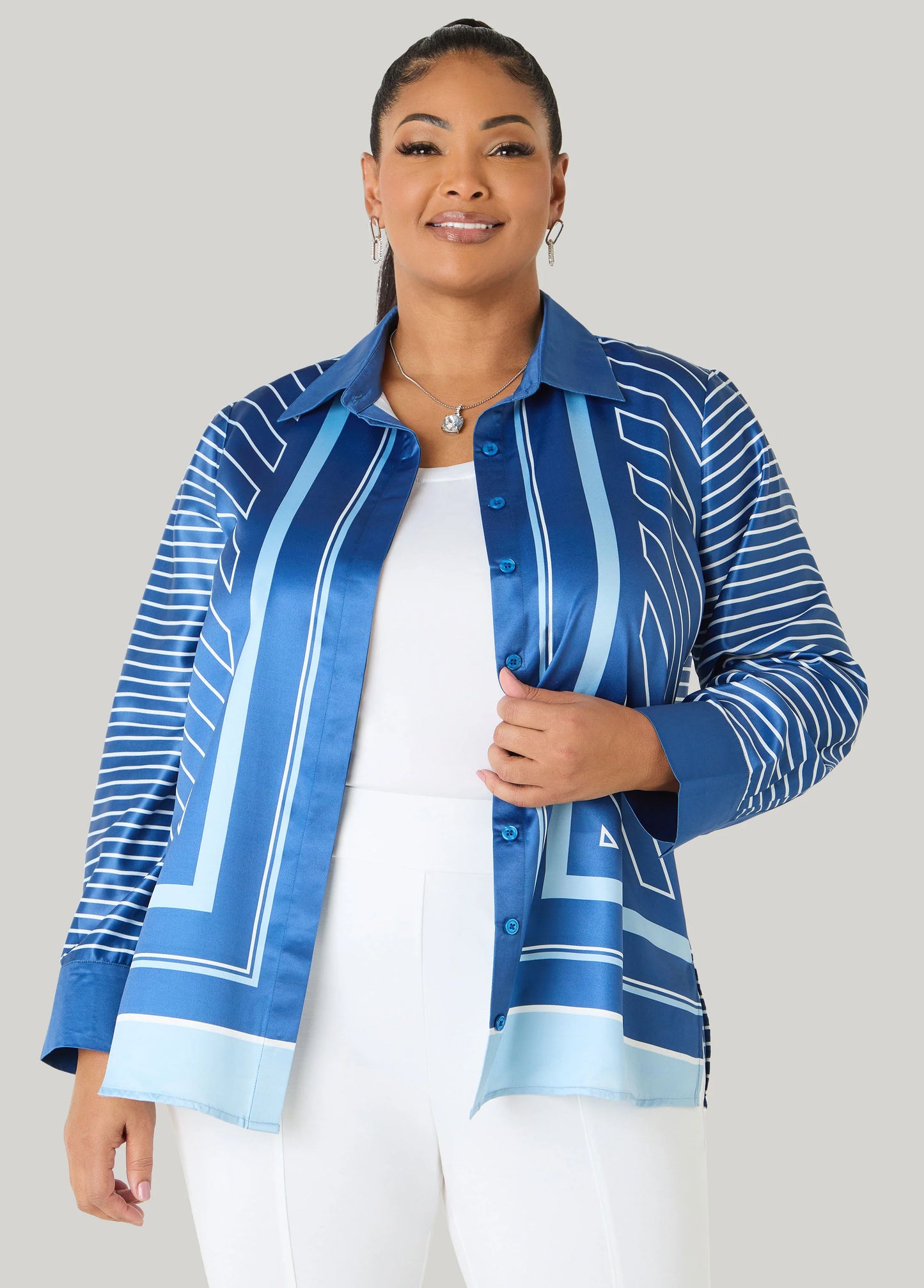 Striped Satin Shirt