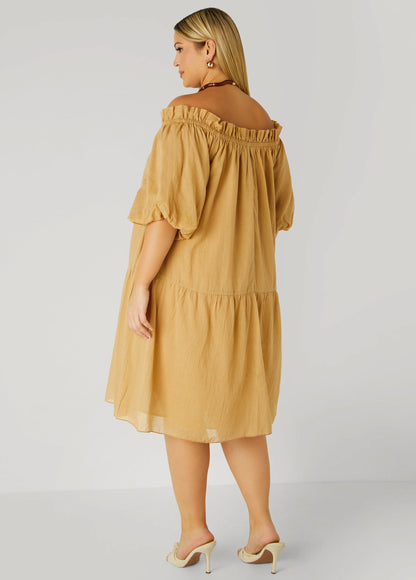 Off The Shoulder Gauze Dress
