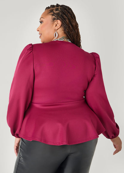 Puff Sleeved Peplum Top