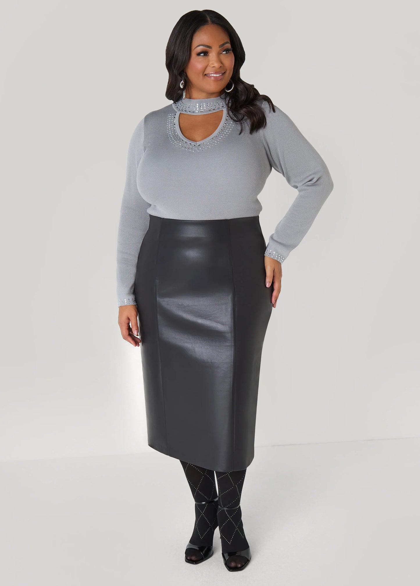 Crystal Cutout Sweater