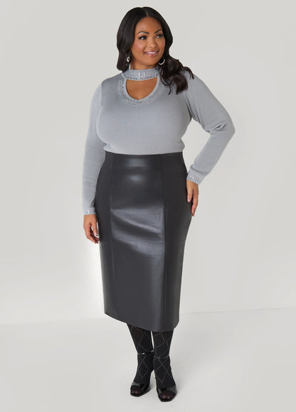Crystal Cutout Sweater
