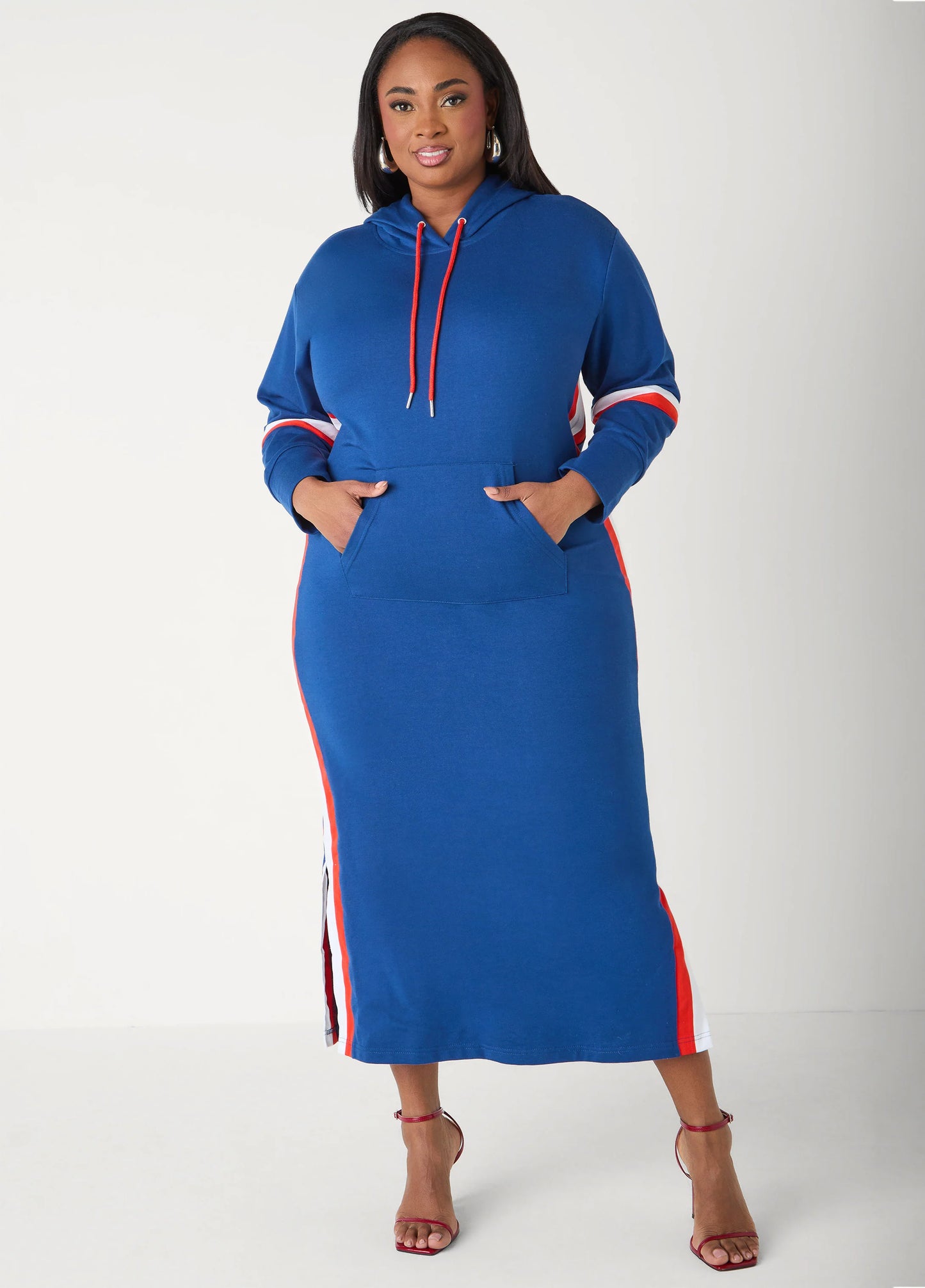 Striped Maxi Hooded Dress
