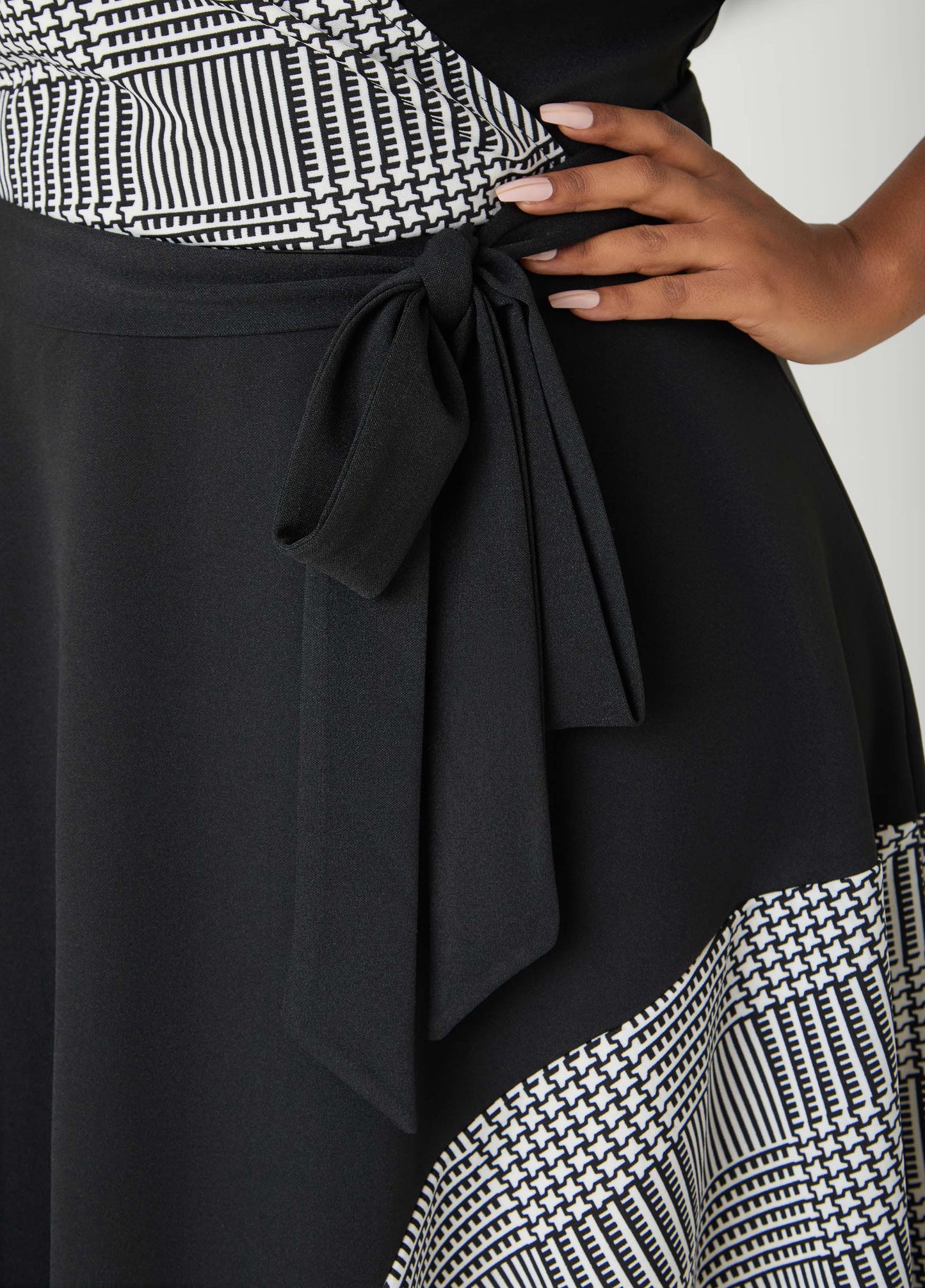 Printed Paneled A Line Dress