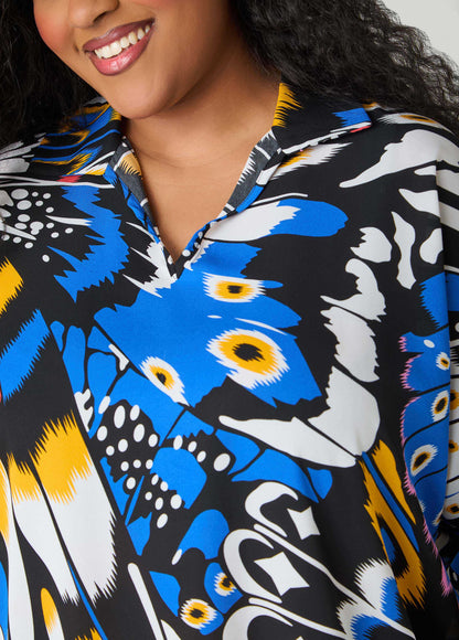 Butterfly Print Hi Low Blouse