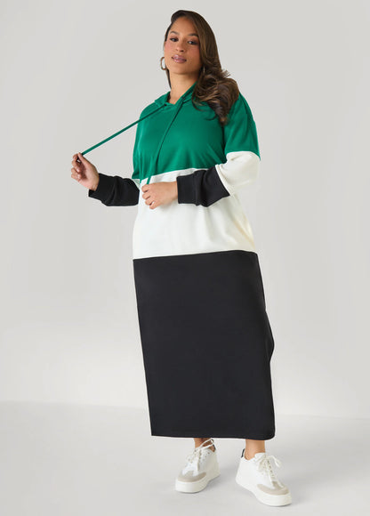 Colorblock French Terry Maxi Dress