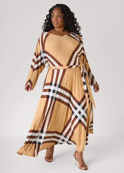 Tall Plaid A Line Maxi Dress