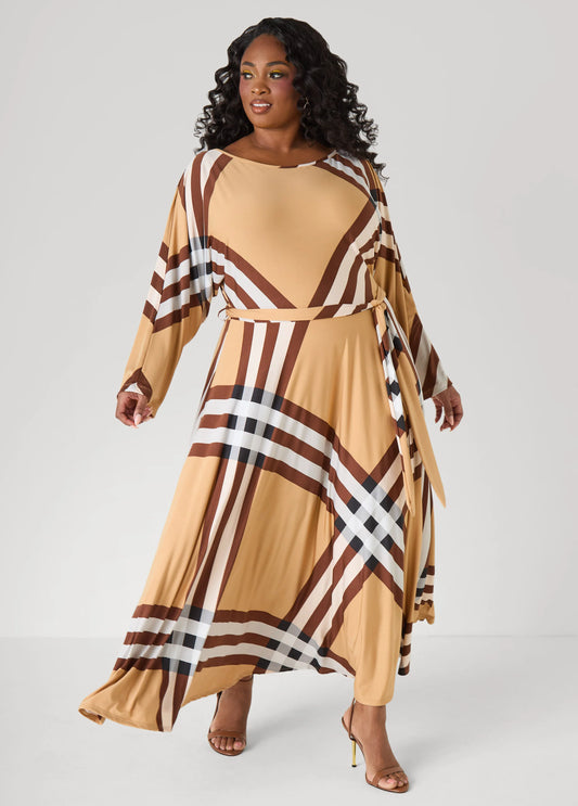 Tall Plaid A Line Maxi Dress