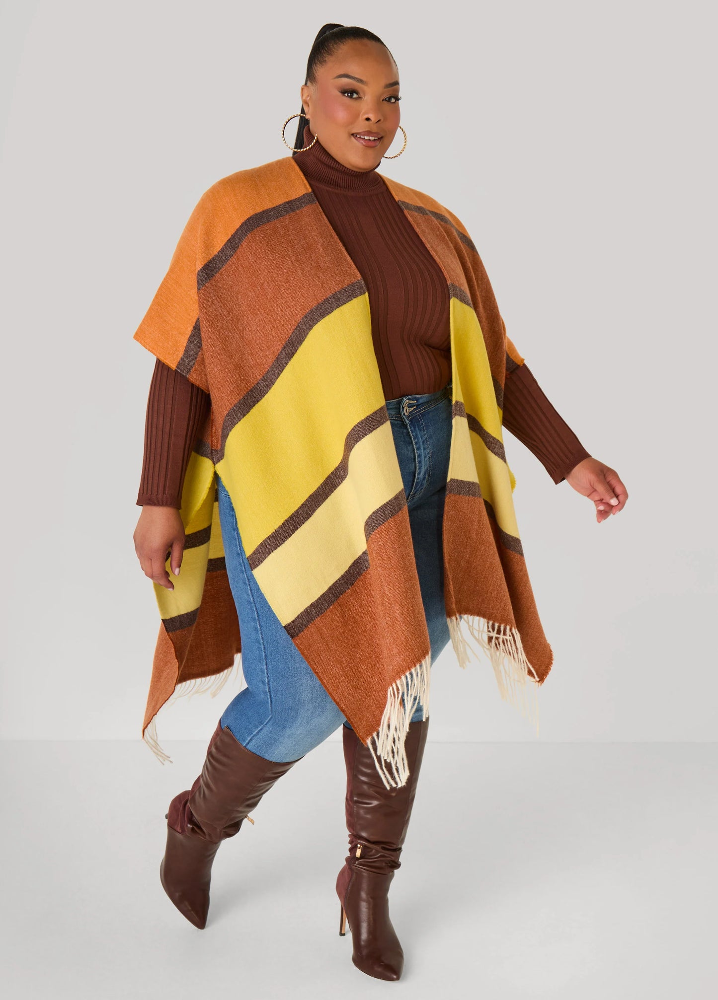 Brushed Colorblock Kimono