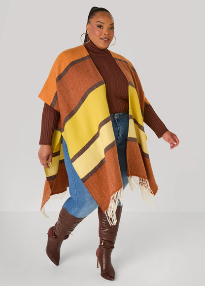 Brushed Colorblock Kimono