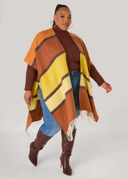 Brushed Colorblock Kimono