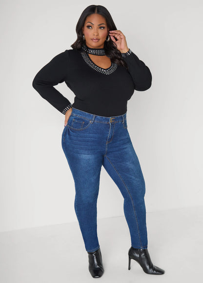 Crystal Cutout Sweater